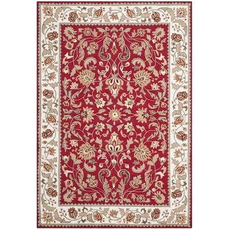 Safavieh 6 x 9 ft. Easy Care Hand Hooked Area RugRed & Ivory EZC101C-6